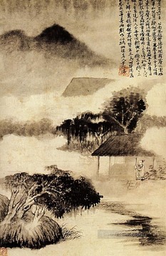 Shitao sonido del trueno en la distancia 1690 China tradicional Pinturas al óleo